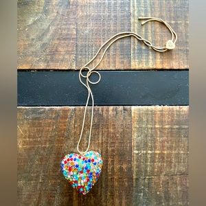 Betsey Johnson heart crystal necklace